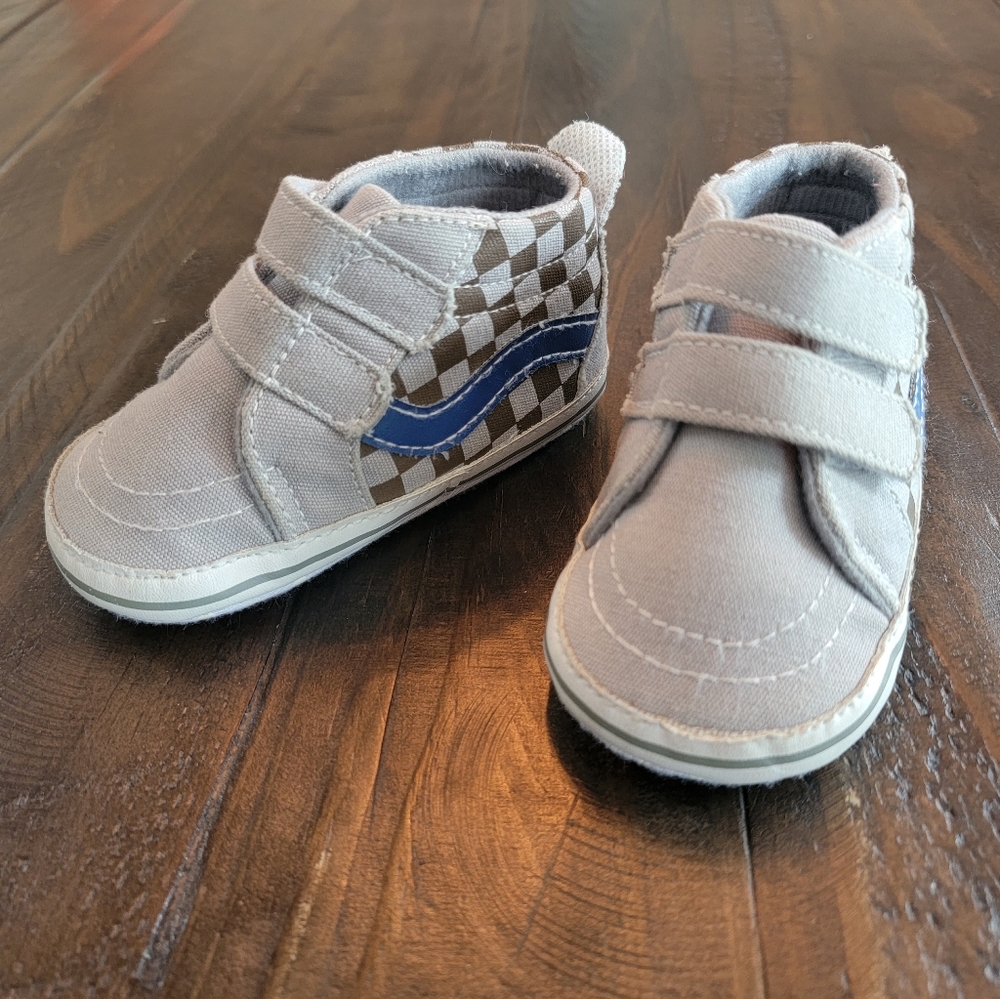 Baby Boys size 3 VANS velcro shoes